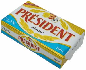 Масло President не Соленое 72.5% 180гр Кнврт