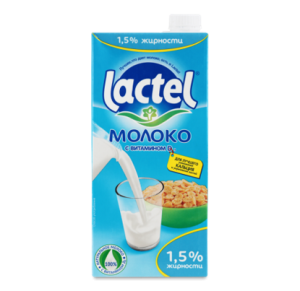 Молоко 1.5% Ультрапастеризованное с Витамином d3 Lactel т/п 1л